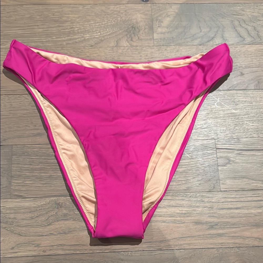 J. Crew pink high cut bikini bottoms NWT size M
